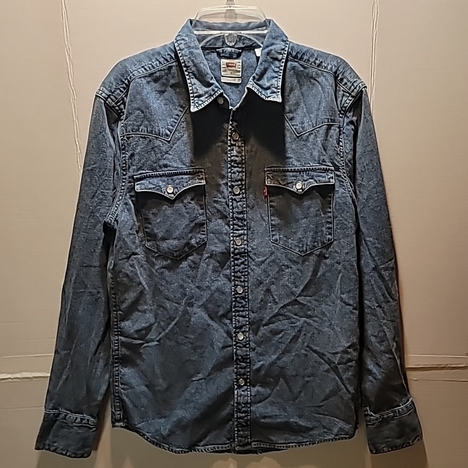 Levi's Men's Classic Western Pearl Snap Denim Long Sleeve Shirt Size Small
